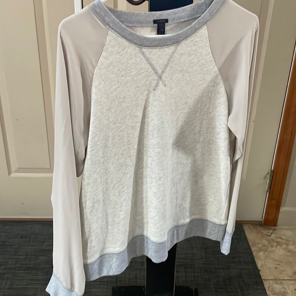 J.Crew Sweatshirt with sheer sleeves. Lightly worn. Size small